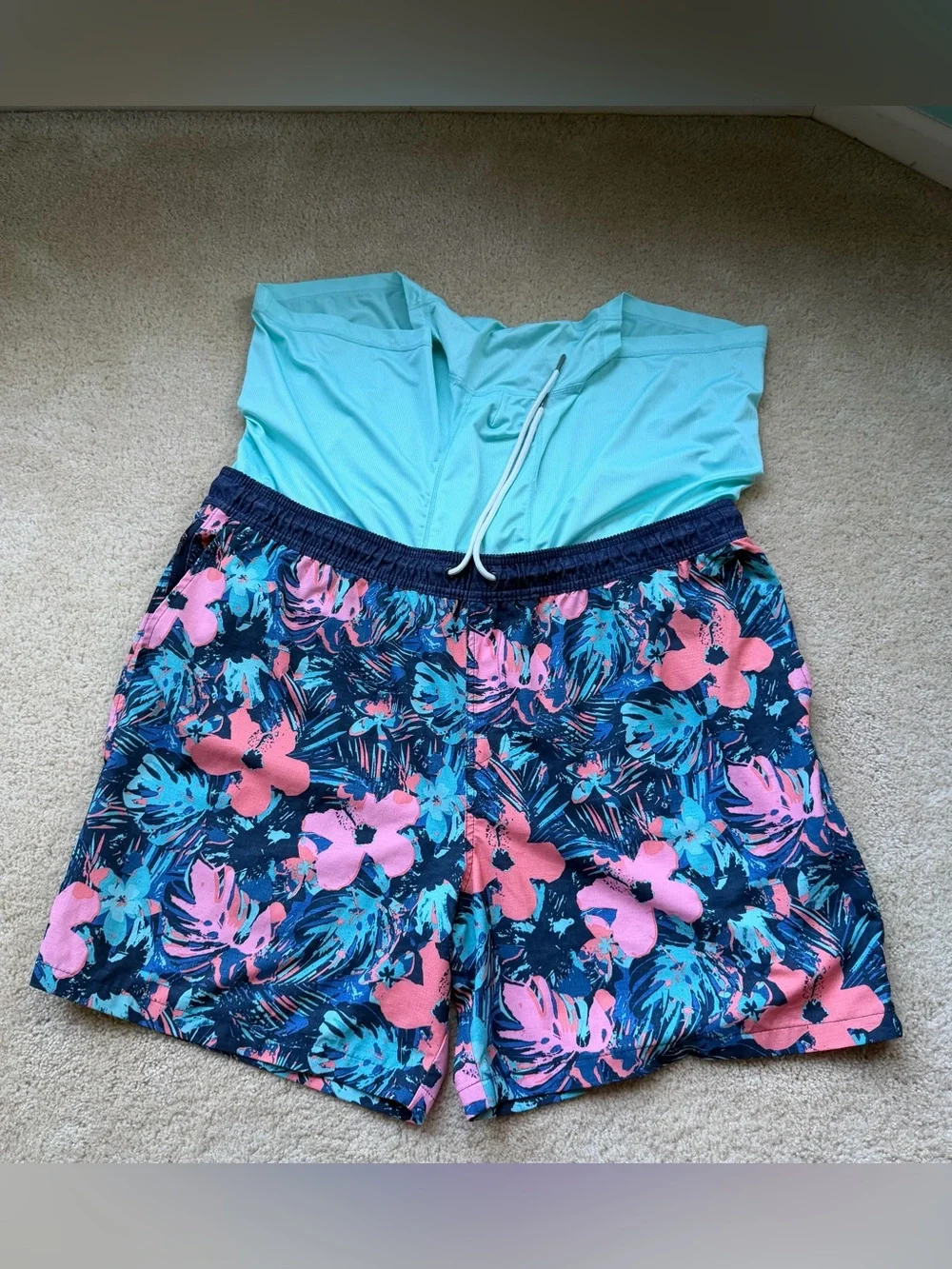 Goodfellow & Co. Men's Blue Floral Lined Swim Trunks - Size XXL - EUC - Stretch